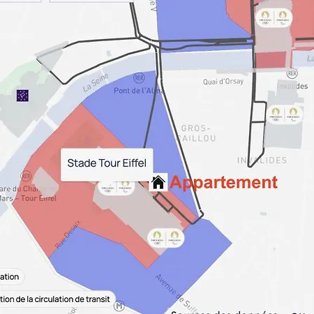 公寓 Gorgeous 3 Bedroom At Eiffel Tower,